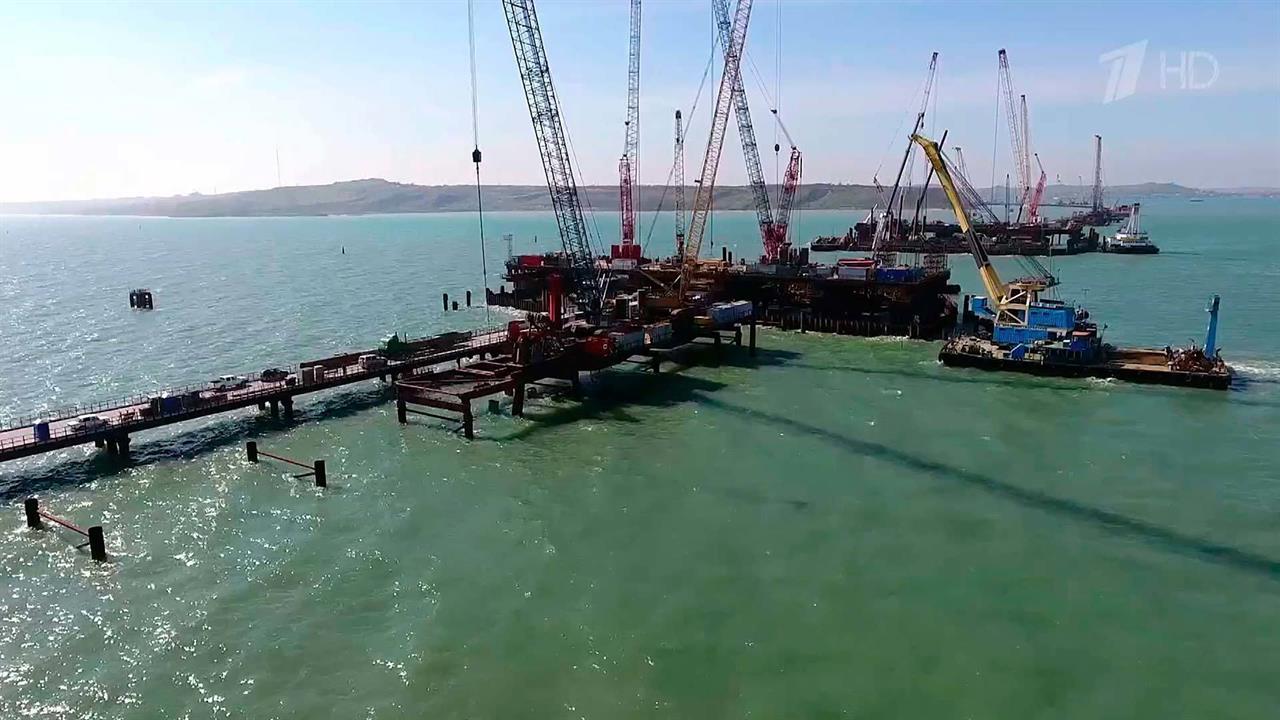 Строительство моста через Керченский пролив достигло важного промежуточного этапа