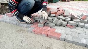 Укладка тротуарной плитки брусчатки узор как выставить маяки