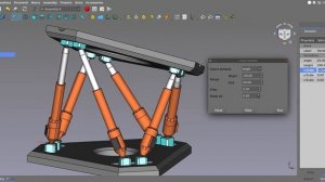 Hexapod animation with Freecad and Assembly4 Workbench.