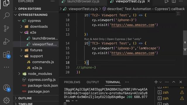 Part 5 - Viewport Testing in Cypress || Test responsiveness of a page || Test mobile view