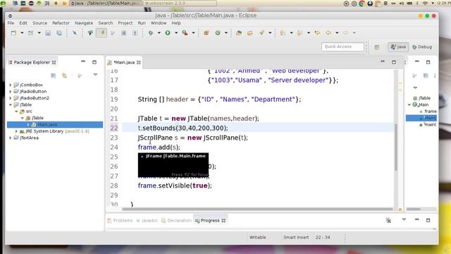 20 JAVA Swing GUI JTable واجهات الرسومية جافا смотреть онлайн