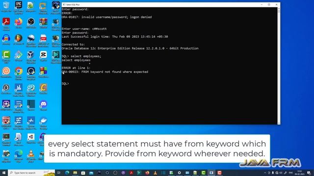 ORA-00923: FROM keyword not found where expected - Oracle Database 12c Error Messages смотреть онлайн
