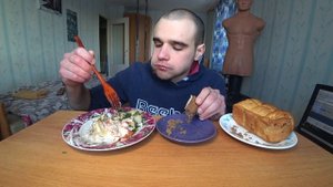 МУКБАНГ/АСМР СОСИСКИ С ГОРЧИЦЕЙ/ПЕЛЬМЕНИ ЖАРЕНЫЕ/СОУС/ПАМПУШКИ/ХЛЕБ С МАСЛОМ/EATING/ASMR/Mukbang#390