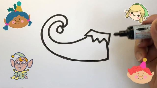 How To Draw Elf’s Shoe | нарисовать башмачок эльфа для детей смотреть онлайн
