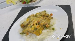 Филе лосося на сковороде...рыбное карри..mp4