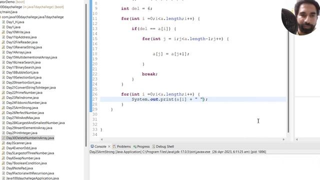 Placement Series 100 Days challenge -- DAY30(Delete An Element From An Array In Java (Hindi)) смотреть онлайн
