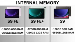Spec Comparison : Samsung Galaxy Tab S9 VS Tab S9 FE VS Tab S9 FE+