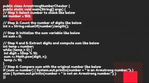 Java code to check Armstrong Number | Full code explained clearly AI #ai #chatgpt #gpt #java