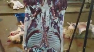 Забой барана для сушение на зиму.