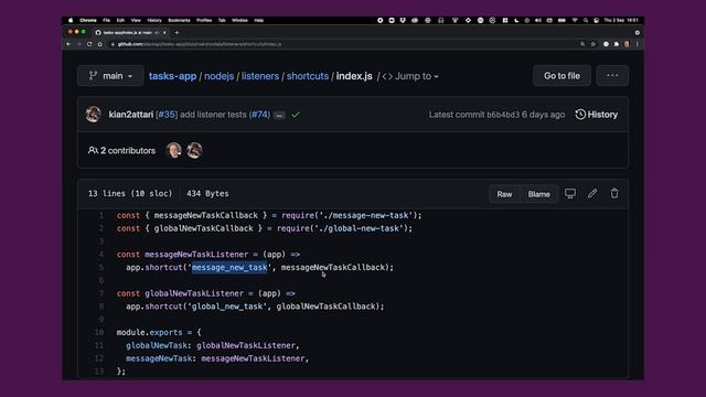 Touring the codebase | Tasks App | Slack Platform