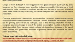 Europe Biofuels Catalysts Market Forecast, Market Overview, Market Value-Ken Research