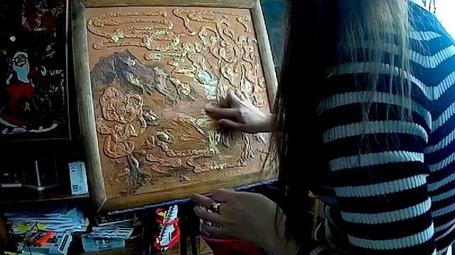 Картина в смешанной технике, поталь. смотреть онлайн