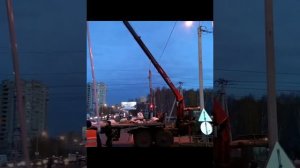 Установка дорожных знаков.