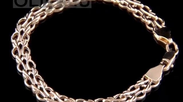 Двухрядный браслет из красного золота