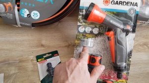 Gardena Flex 3_4 19mm. Краткий обзор шланга и копмлекта для подключения.