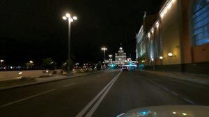 От улицы Серафимовича до Лубянского проезда. Ночью по центру Москвы на машине. Сентябрь 2023