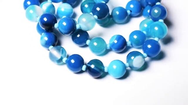 Бусы из синего агата, Ø8 мм., 48 см., 606БСА смотреть онлайн
