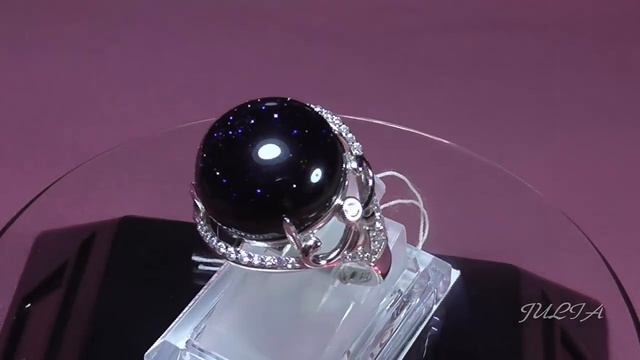 Серебряное кольцо с авантюрином, циркон. смотреть онлайн