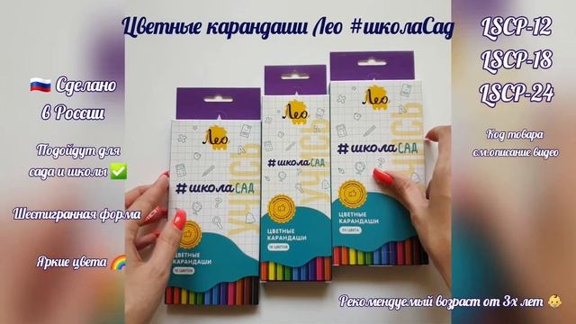Цветные карандаши 12/18/24цв. Лео #ШколаСад LSCP-12/18/24