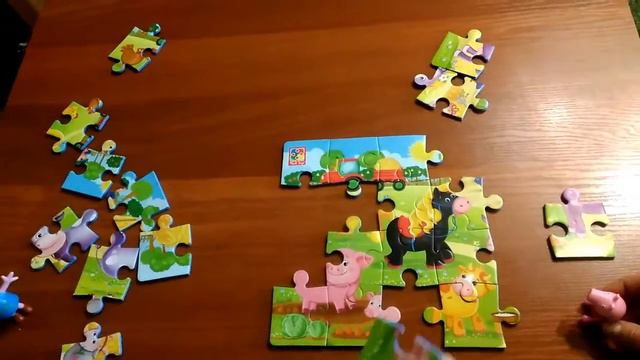 Собираем пазл.Свинка Пеппа. Животные. Games for children. We collect a puzzle. Animals. смотреть онлайн