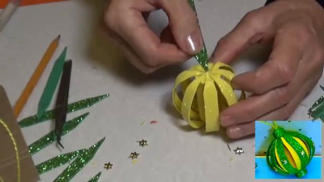 Шар  из фоамирана новогодняя игрушка своими руками crafts for the new year как сделать шар