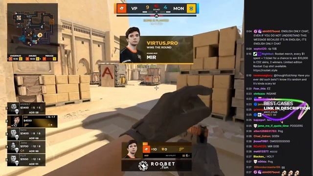 chat reacts to mir - 1vs4 clutch! - CS2 смотреть онлайн