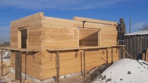 Дом из бруса 4х6/ Строительство небольшого жилого дома из бруса 150х150мм/ Своими руками/ 3 Часть.