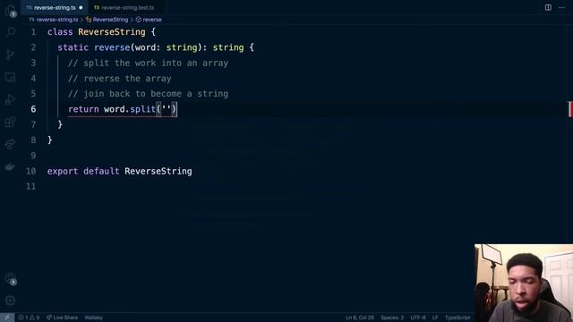 TypeScript coding exercise with Exercism [Reverse String]