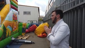 Надувной коммерческий уличный большой батут для бизнеса. Просто сказка 7 на 5.