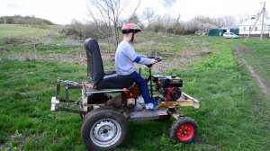 Ходовое испытание минитрактора из мотоблока