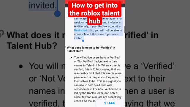 How to get into the roblox talent hub