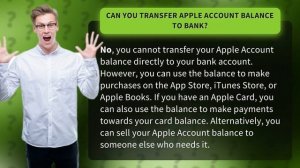 Can you transfer Apple Account balance to bank?