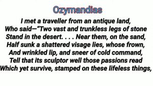 Ozymandias by P B Shelley easiest explaination in hindi