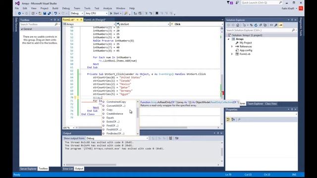 Lesson 17 VB.Net Array (Sort and Reverse Method) смотреть онлайн