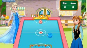 Frozen Sister Air Hockey (Холодное сердце: Эльза и Анна играют в аэрохоккей) - прохождение игры