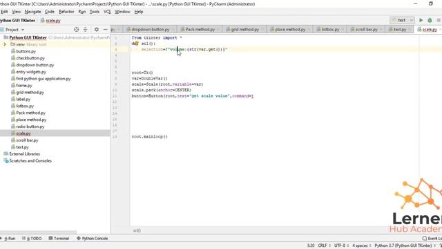Sliders In Tkinter Using Scale() | Python Tkinter GUI Tutorial | Project Based