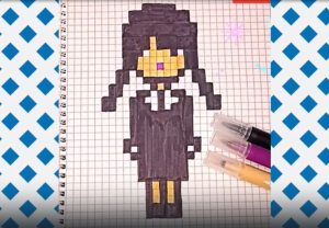 Уэнздей мини. Рисование по клеткам