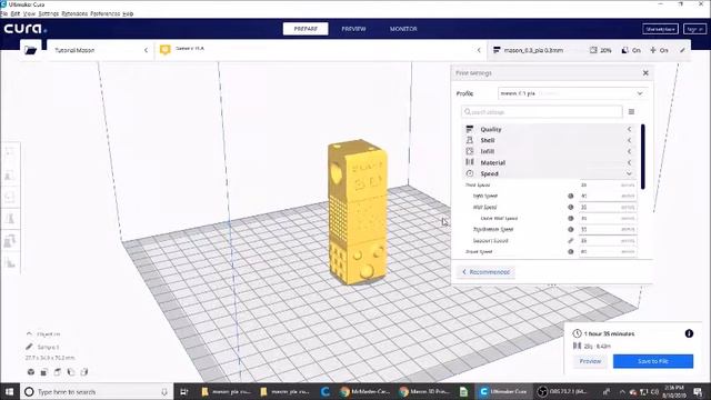 Walkthrough of Cura 4.0 Print Settings смотреть онлайн