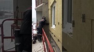 Крепление утеплителя на фасад здания традиционным методом (Скорость монтажа 1)