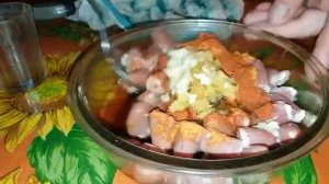 Острые куриные сердечки к пиву