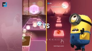Tiles Hop - J. Geco - Chicken Song VS Minions Banana Theme Song | V Gamer