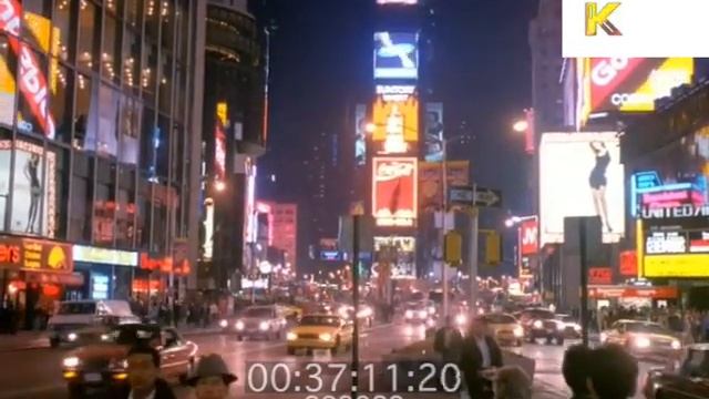 1990s New York at Night, Times Square, 35mm смотреть онлайн