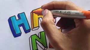 New Year Drawing | How to draw New year font in 3d easy