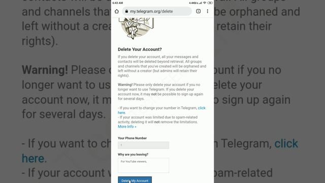 How To Delete Telegram Account in 26 SECOND | 2022