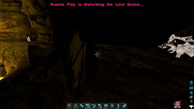 Лавовый голем и артифакт охотника. Как быстро пройти пещеру на карте Ragnarok в ARK