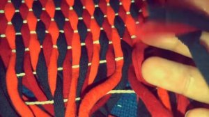 Ткачество для начинающих ? Как снять изделие с рамы ? Коврик из лоскутков ? Ткачество для детей