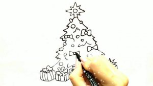 Как нарисовать ПОДАРКИ ПОД ЕЛКОЙ / Мультик раскраска ЕЛКА / Нарисуй Ка