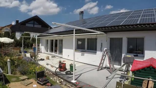 Montage einer 2 Feld Pergola Markise mit absenkbarem Pfosten смотреть онлайн