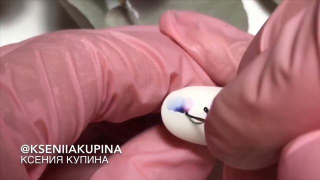 Вензеля и акварель №2 (идея дизайна, мини мк) | Watercolor nail art №2 смотреть онлайн