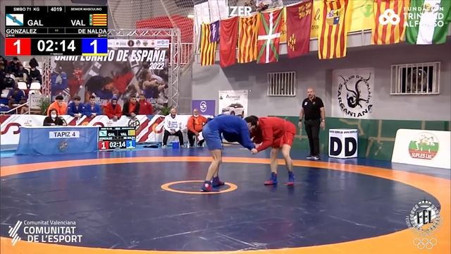 1/8 SAMBO 71Kg: GONZALEZ IGLESIAS, NICOLAS (GAL) DE NALDA MUÑOZ, ADRIAN (VAL) смотреть онлайн